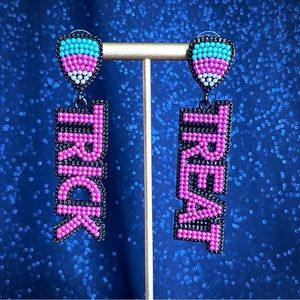 Pierced Trick Treat metal dangle earrings